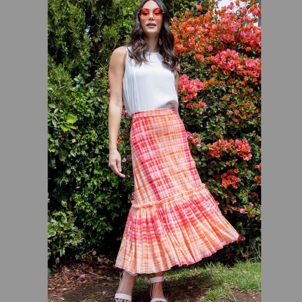 NWT Anthropologie Eva Franco Kym Flounced Midi Skirt